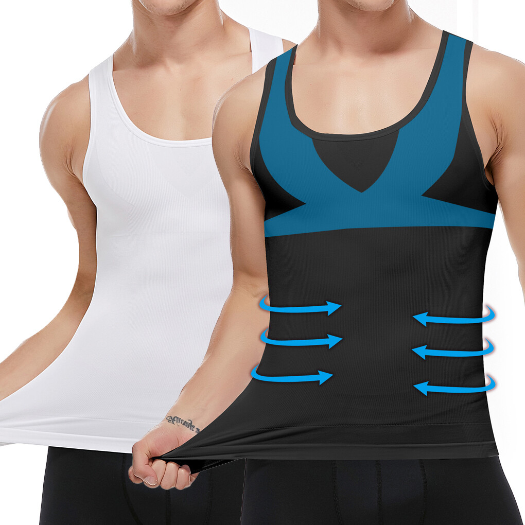 Men’s Cool Dry Short Sleeve Compression Shirts Sports Baselayer Workout Tank Top