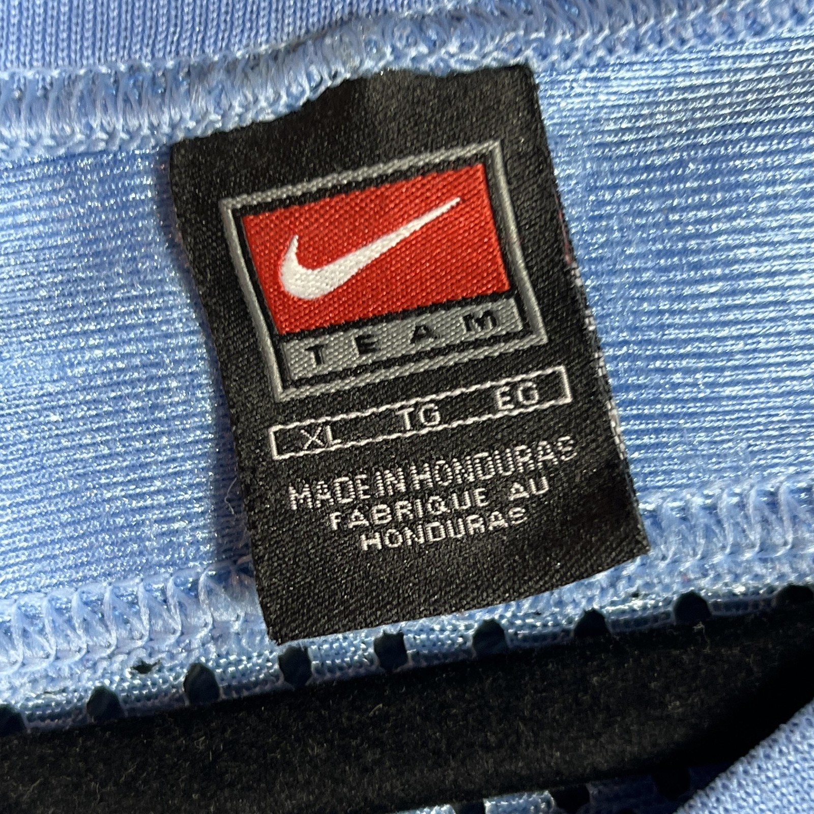 Nike Mesh Practice Football Shirt Mens XL Blue Team V Neck Nylon Jersey Sports