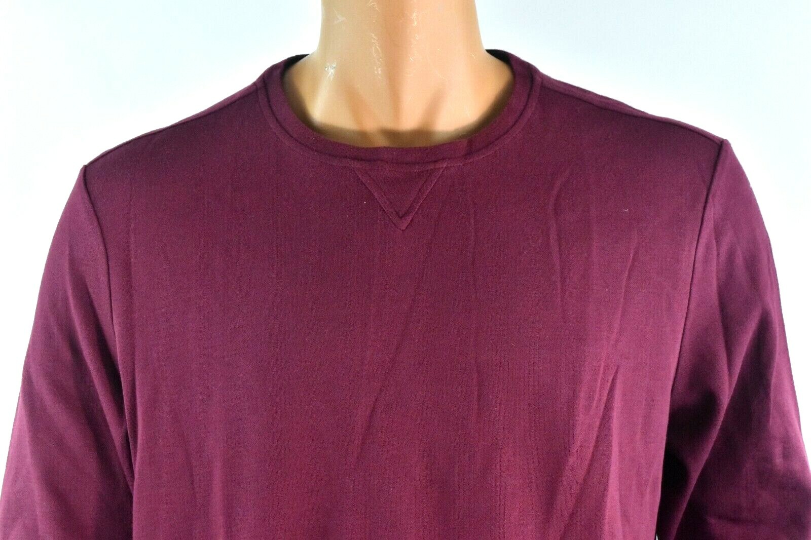 Tasso Elba Mens Sweatshirt New XL XXL Crew Neck Long Sleeves Wine Red Solid