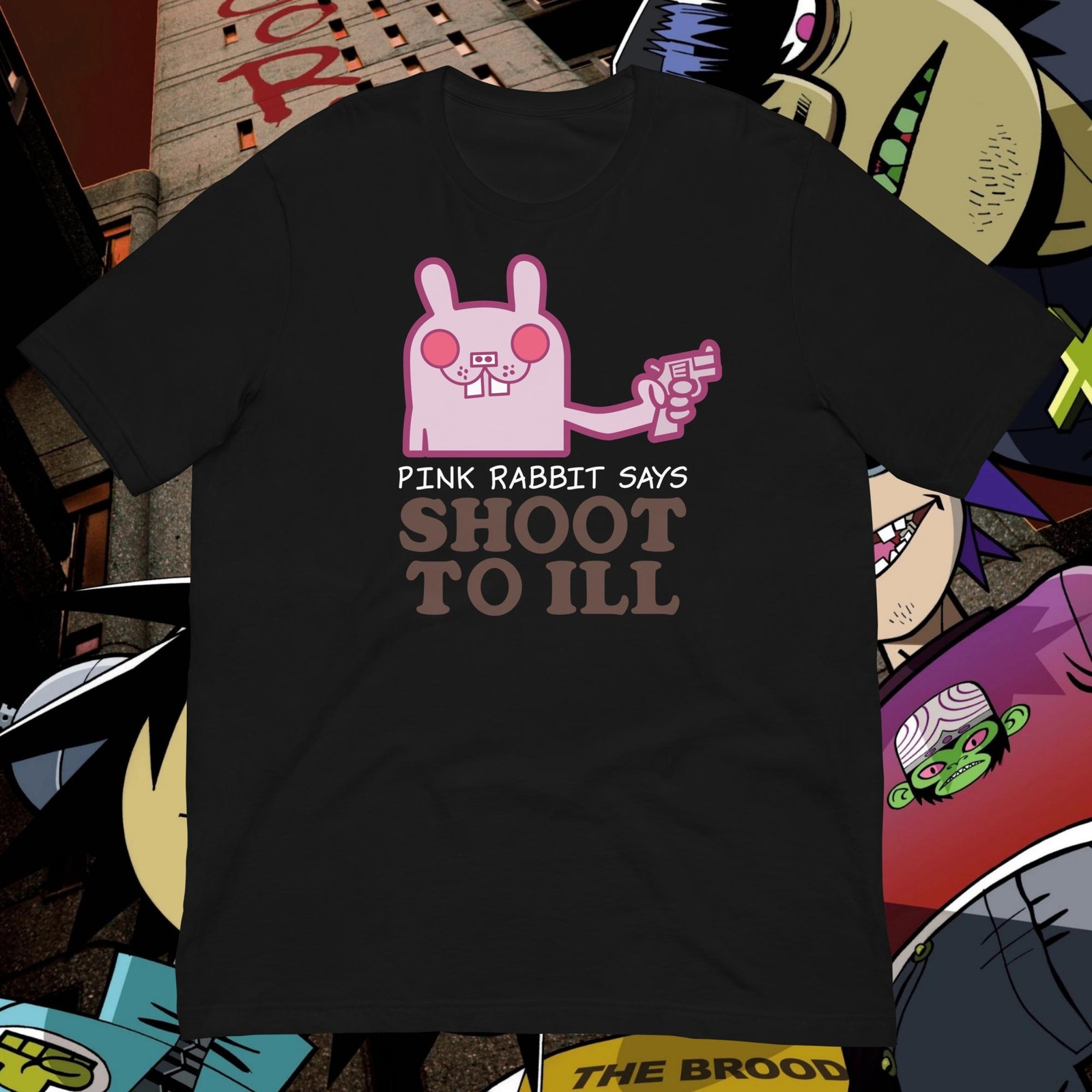 Gorillaz 2-D Pink Rabbit Shoot To Ill Cosplay Shirt
