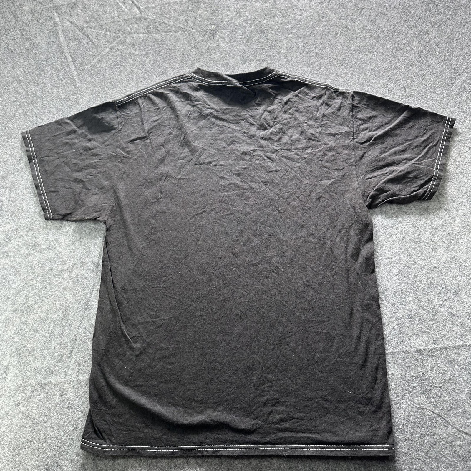 Port Company Shirt Mens M Black Crewneck T-Shirt Cotton Contrasting Trim