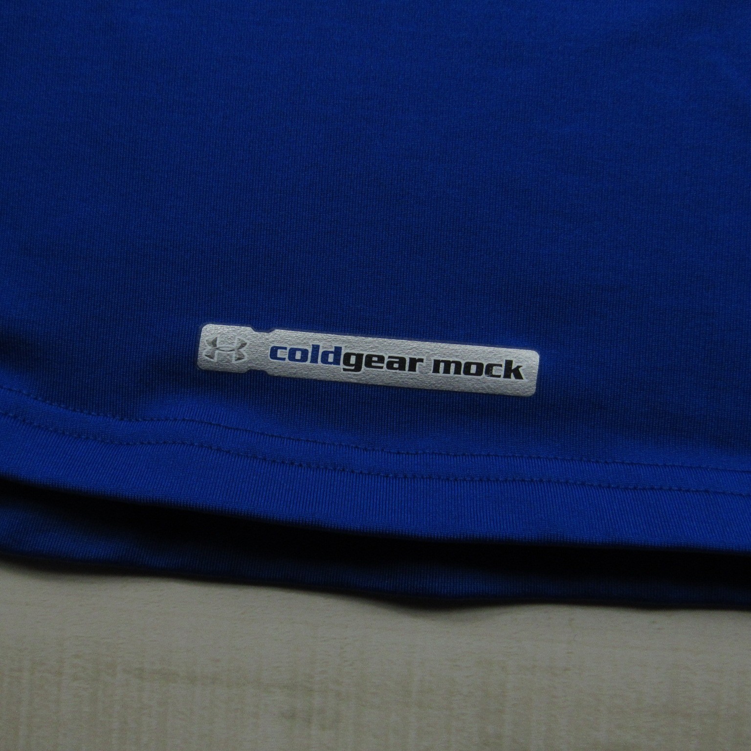 Under Armour Shirt Mens Extra Large Blue Fitted Mock Cold Gear Fleece Outdoor A1