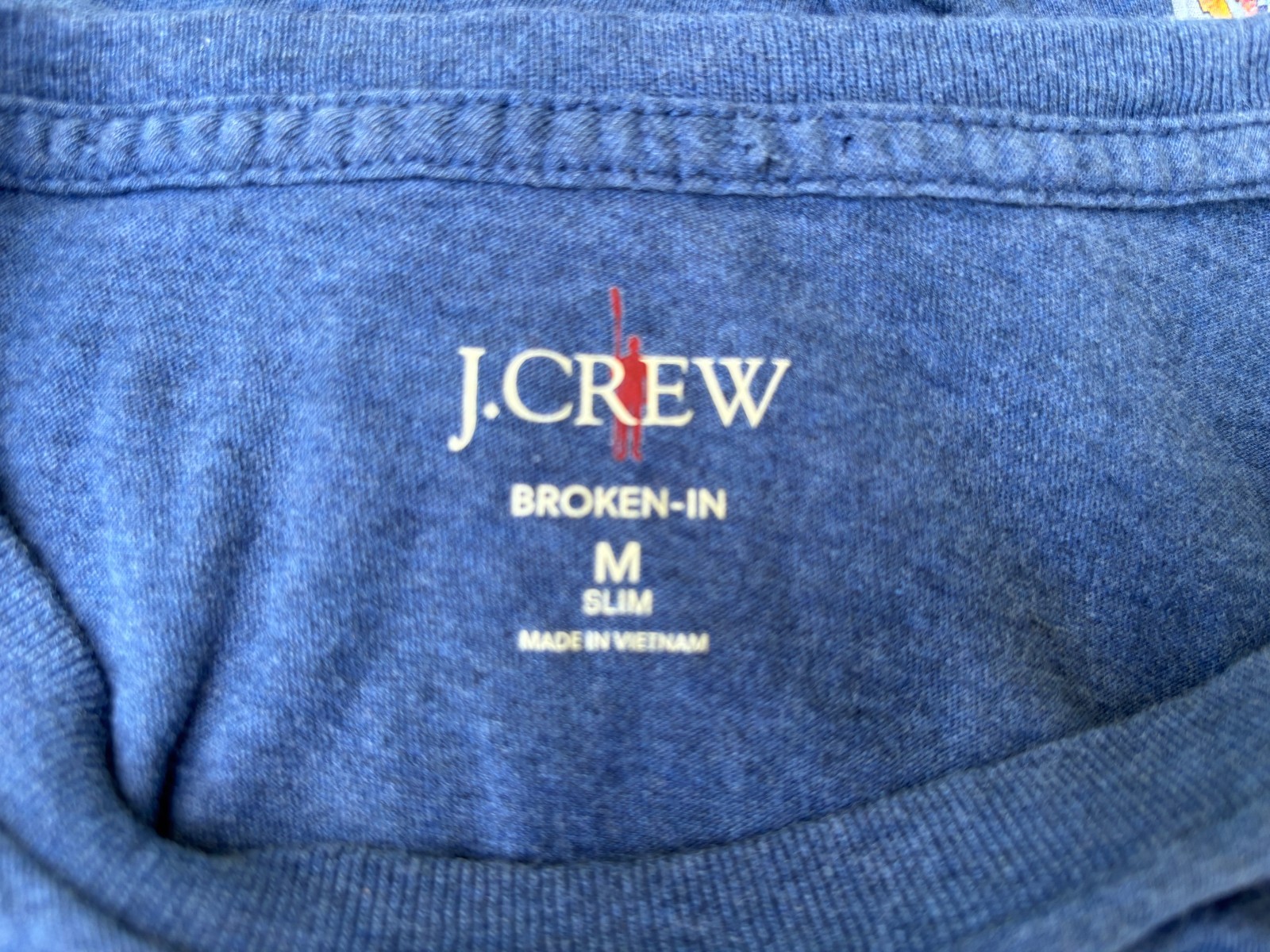 J. Crew Blue Pocket Slim Fit Broken In T Shirt mens M Medium