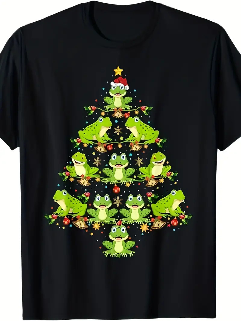 Funny Christmas Frog T-Shirt – 100% Cotton – 220g – Christmas Tree Gift