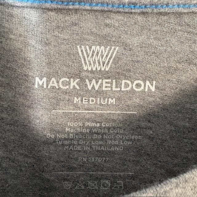 Mack Weldon Shirt Mens Medium Gray Pima Cotton Long Sleeve Crewneck Tagless Tee