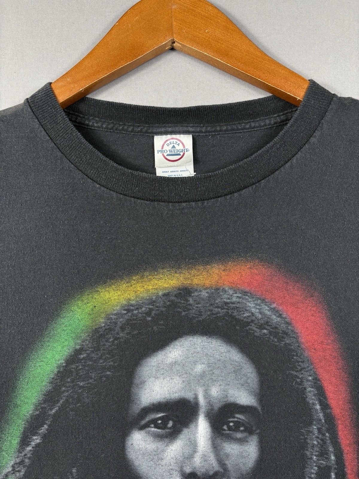 Vintage Y2K 2005 Bob Marley Smoking Tee Delta Tag Sz L Black T Shirt Music Zion