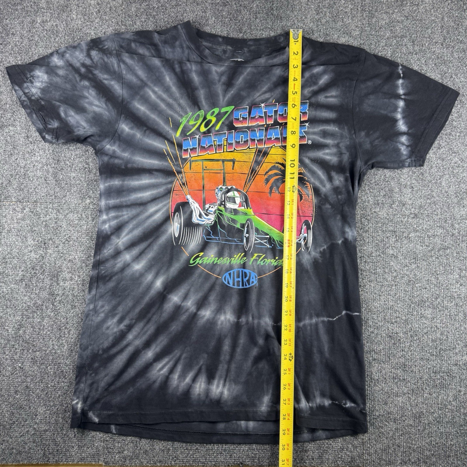 VTG NHRA 1987 Gator Nationals T-Shirt Size M Black Retro Car Graphic Cotton Men