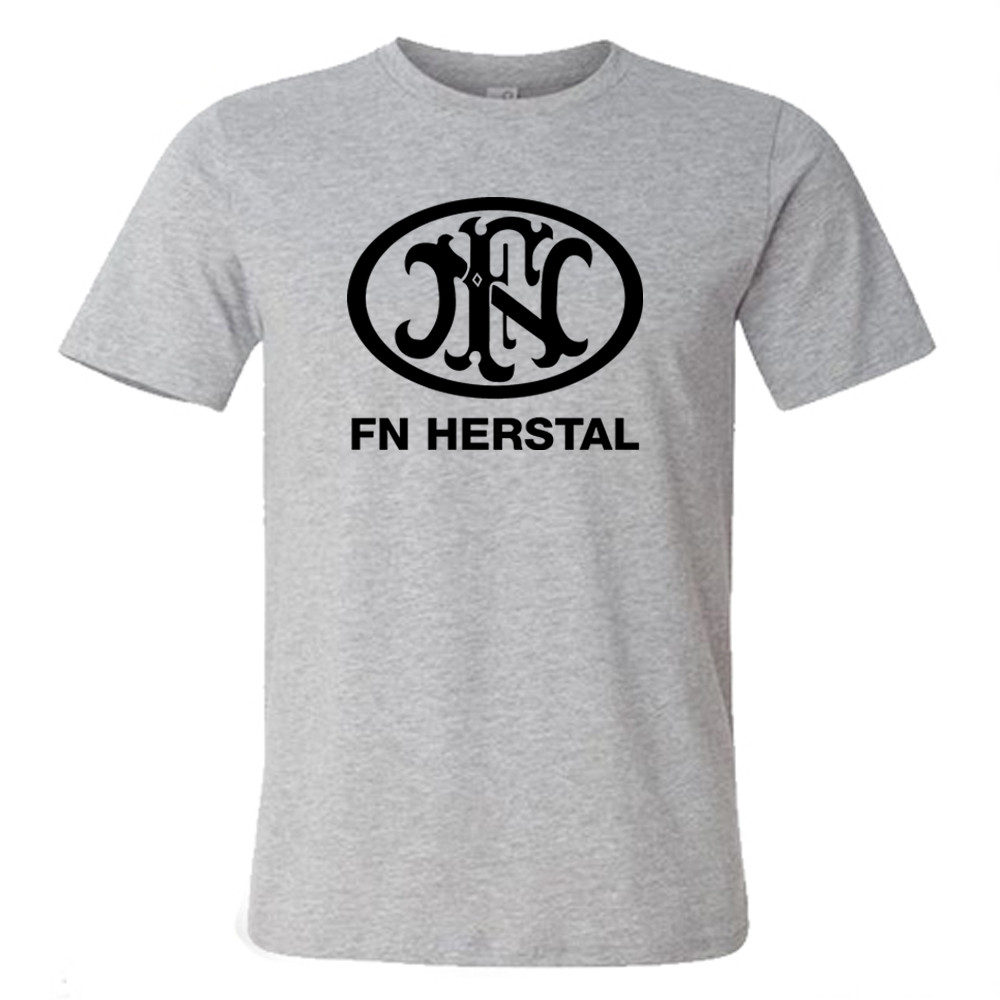 FN Herstal Firearms Guns Men’s Grey T-Shirt Size S to 5XL