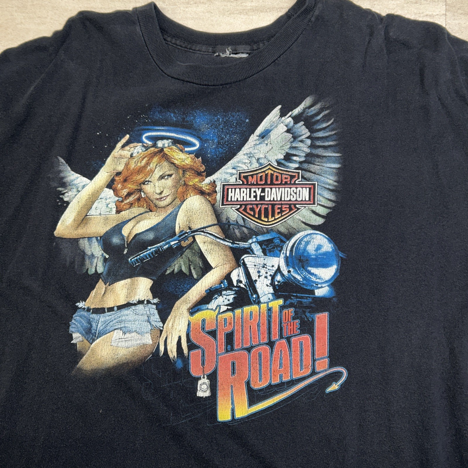 Vintage Y2k Harley Davidson Tee Shirt Size 2XL(?) Pin Up See Pics For Size