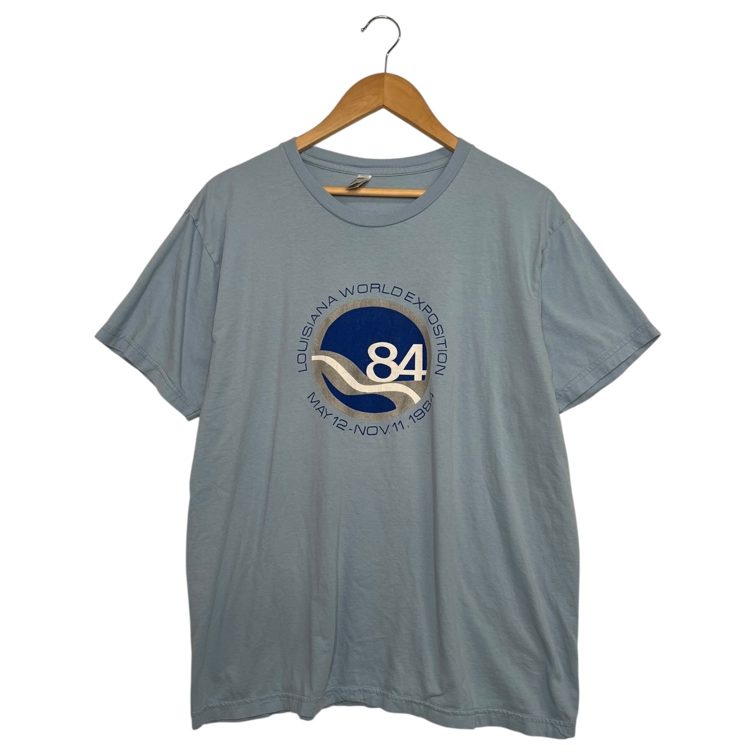 VTG Louisiana World Exposition Shirt Mens XL Blue Worlds Fair New Orleans 1984