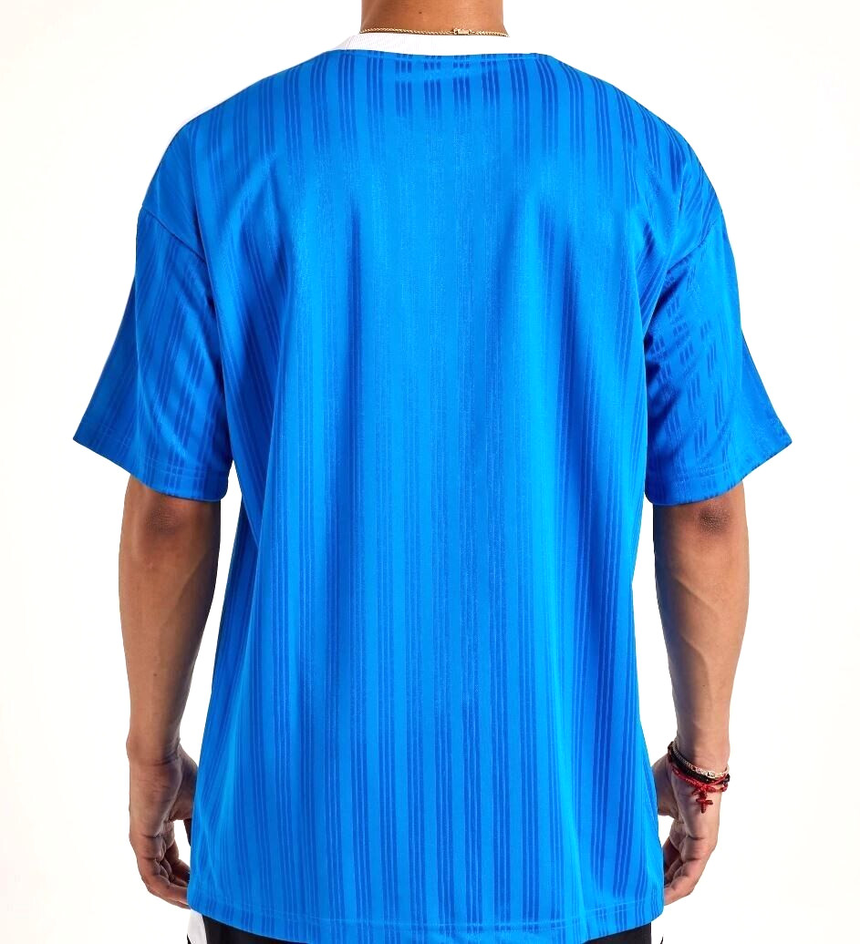 NEW MEN’S ADIDAS ORIGINALS TREFOIL POLY TEE SHIRT ~SIZE MEDIUM #IM9456 BLUEBIRD