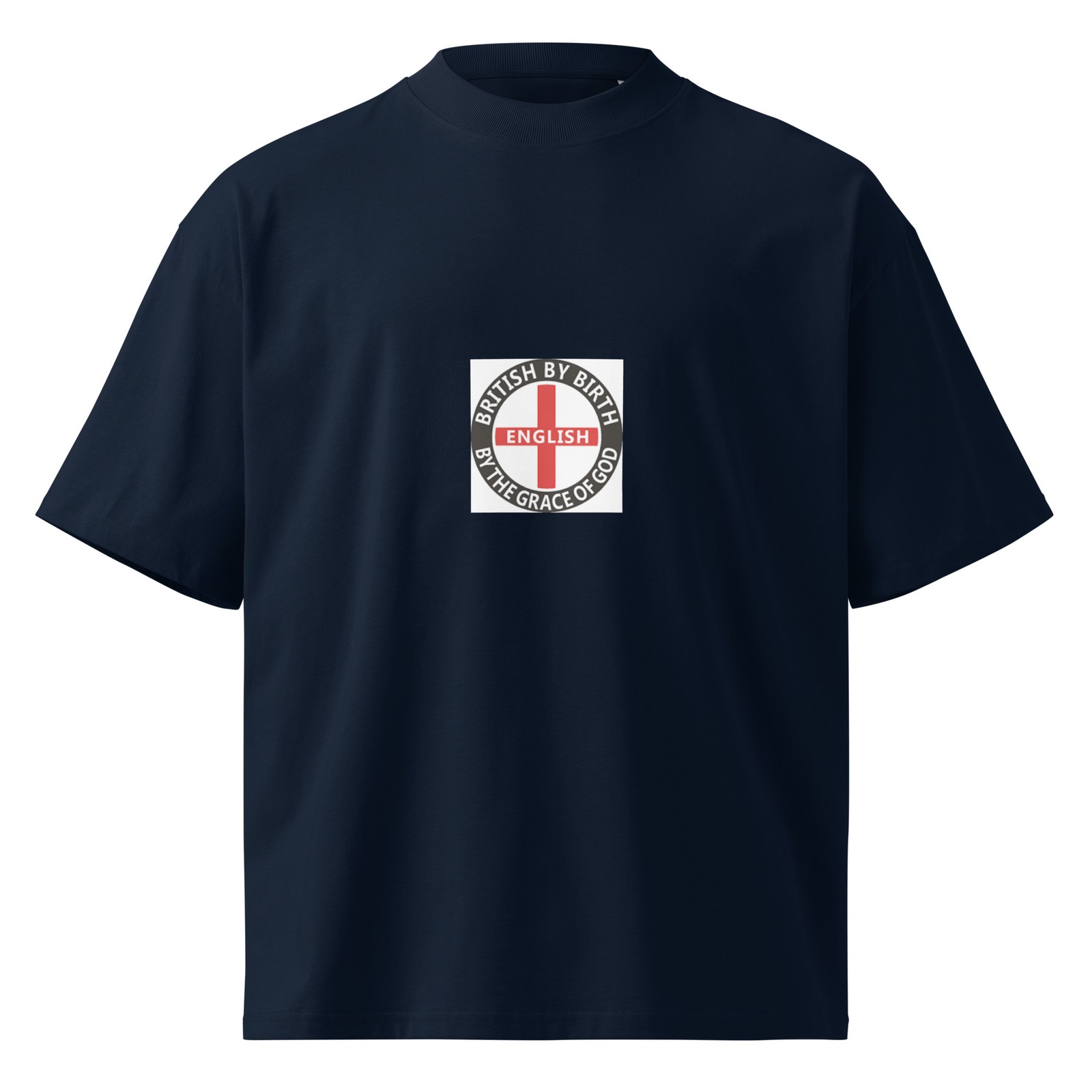 Unisex organic oversized high neck t-shirt