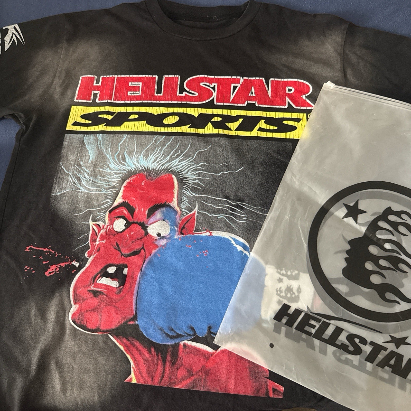 Hellstar Bigger Than Satan Black Cotton Graphic Print Crew Neck Men’s T-Shirt M