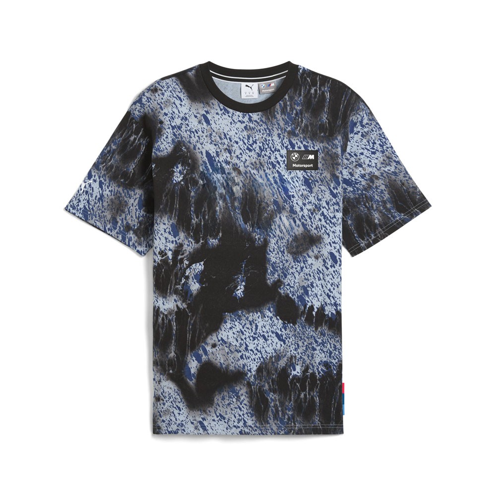PUMA Bmw M Motorsport Colorsplash All Over Print Crew Neck Short Sleeve T-Shirt