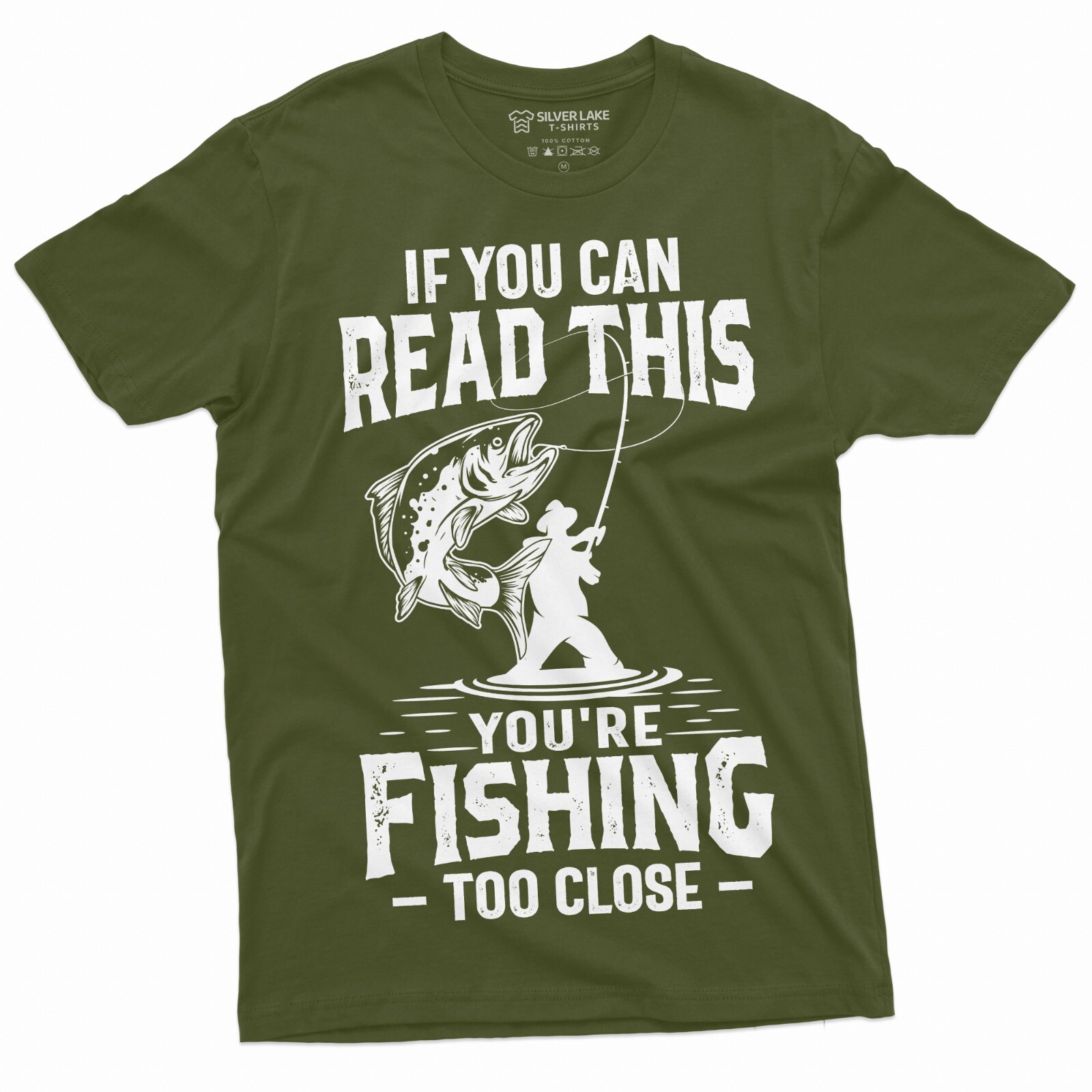 Men’s Fishing Too Close T-Shirt Funny Fishing Shirt Fisherman Gift Fisherman Tee