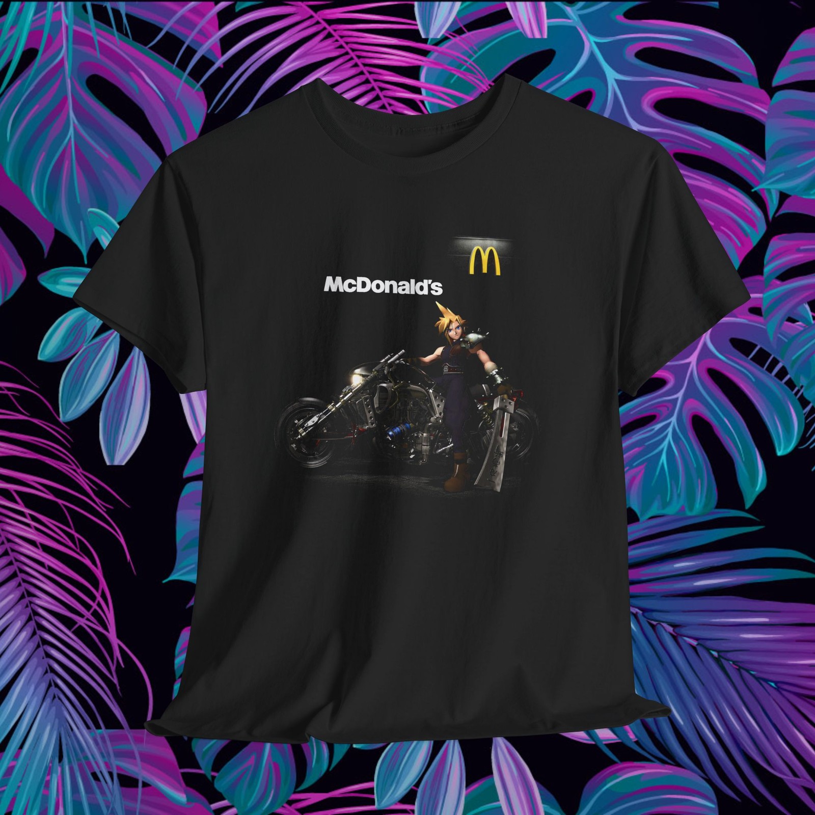 Final Fantasy VII Cloud Strife McDonalds Graphic T Shirt Anime Streetwear FF7
