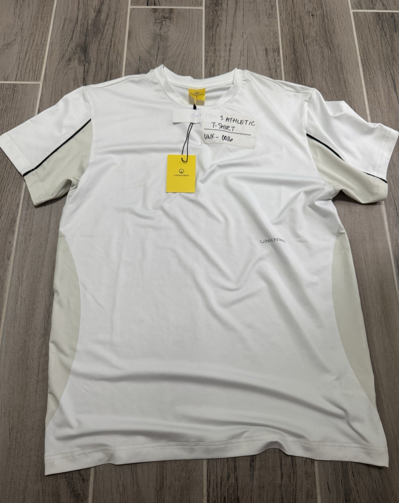 UNKNWN SAMPLE TEE White Ice Sport HalfTone Shirt Mens Size Small