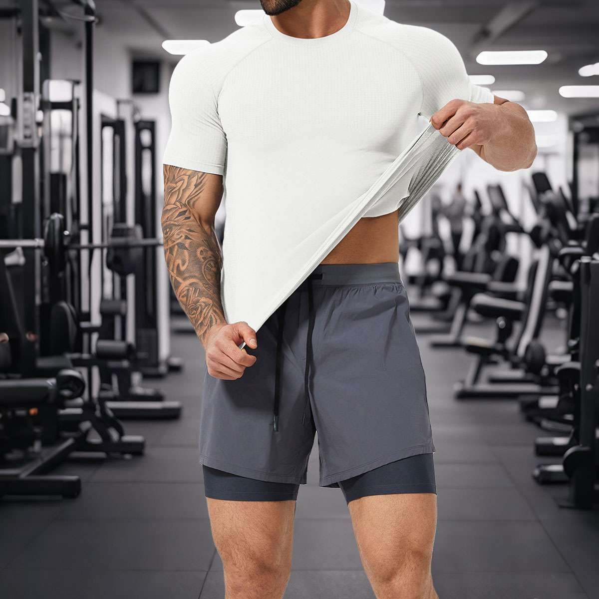 Men’s Compression Athletic Fitness Shirt Base Layer Tops Sports Gym Tight Dry