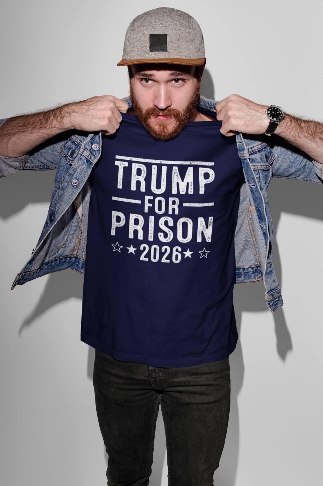 Trump For Prison 2026 – funny democrat liberal left wing anti maga humor T-shirt