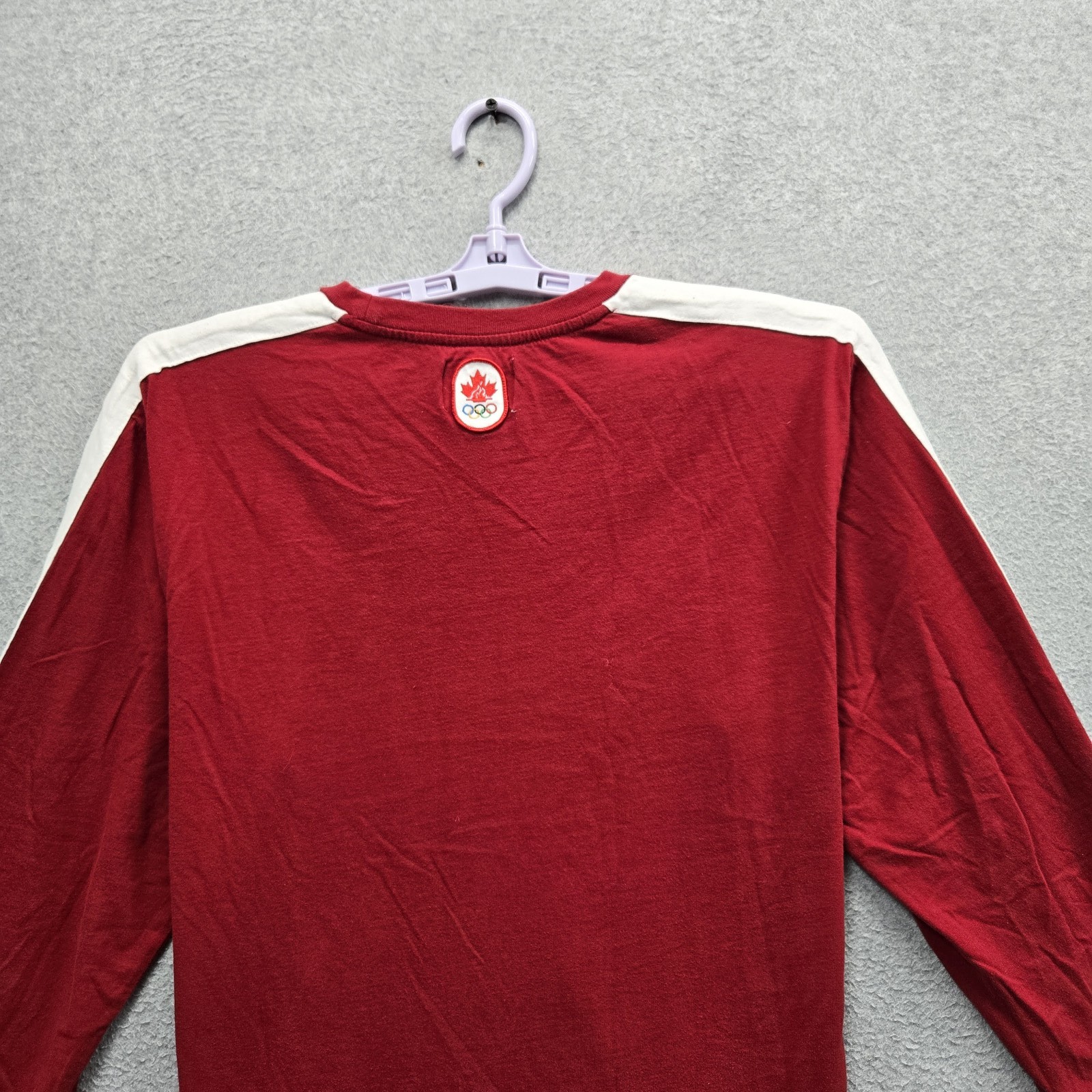 Olympics Men Shirt L/G Red Team Canada Maple Leaf Tee Logo Pullover