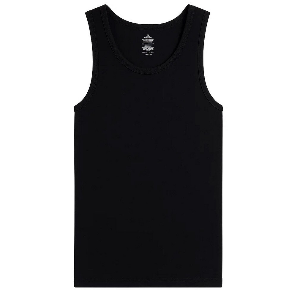 1 3 Packs Black Men 100% Cotton Ribbed Tank Top A-Shirt Wife Beater Undershirts