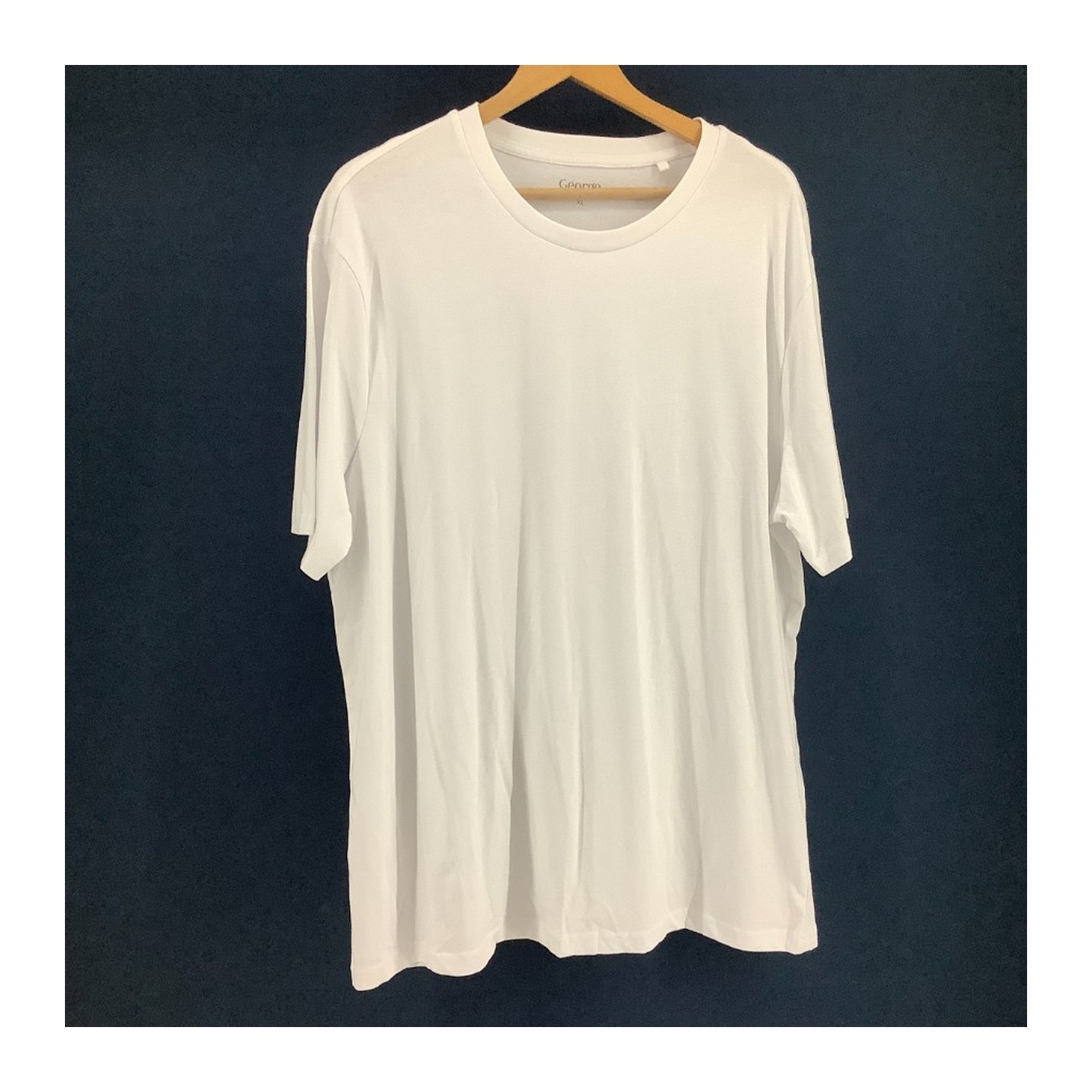 George White T Shirt Mens Xl 45-47in Chest Cotton Crew Neck Sleeve 31.5in Length