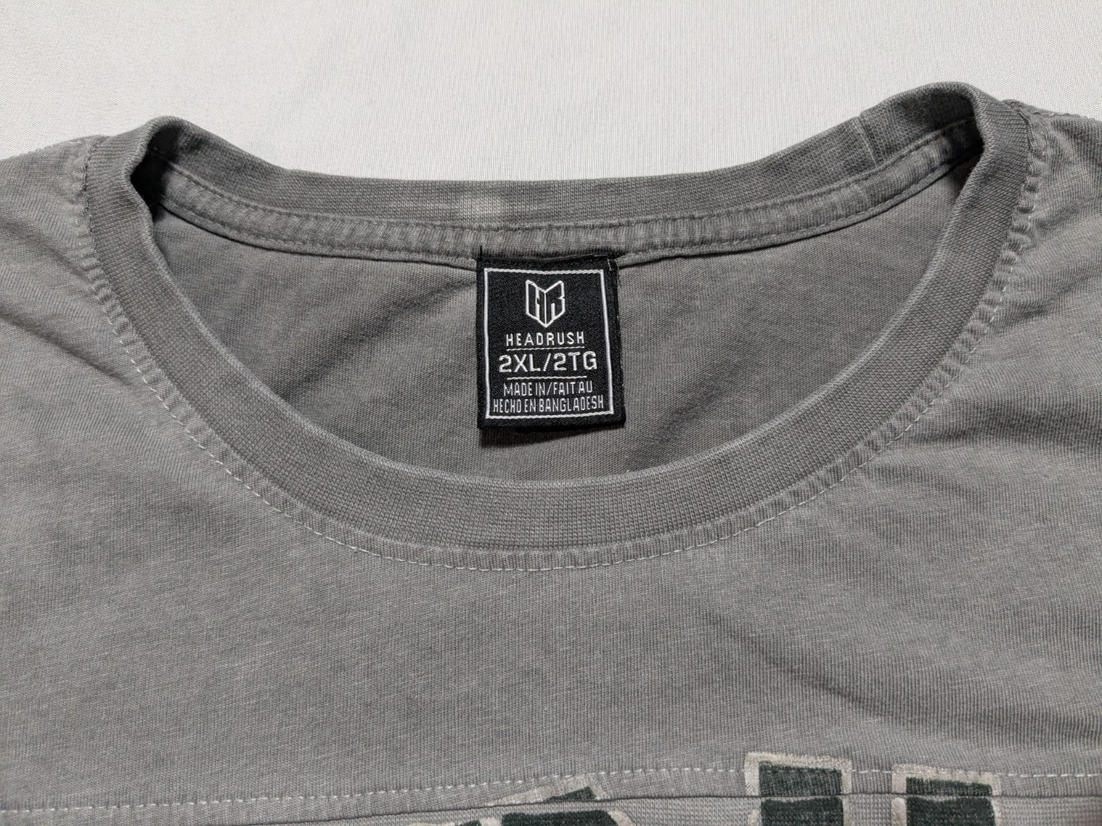 HEADRUSH FORTUNE FAVORS THE BRAVE x FEAR NONE – Men 2XL Gray T-Shirt