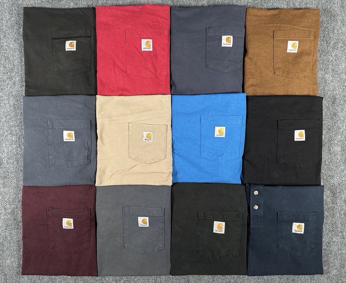 Carhartt Pocket Tee Bundle Lot of 12 Size L Large Workwear T Shirts USA Mix