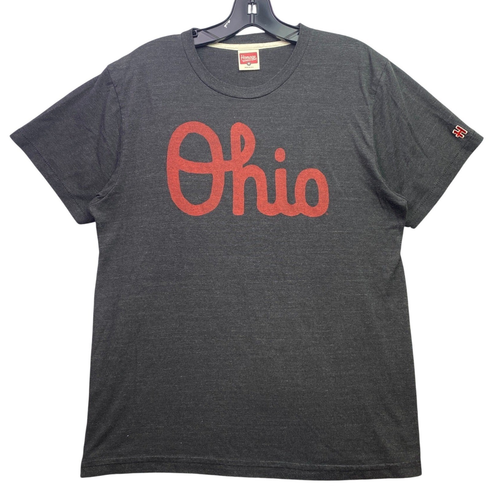 Ohio Shirt Mens Medium Script Streetwear Grunge Everyday Spell Out Casual