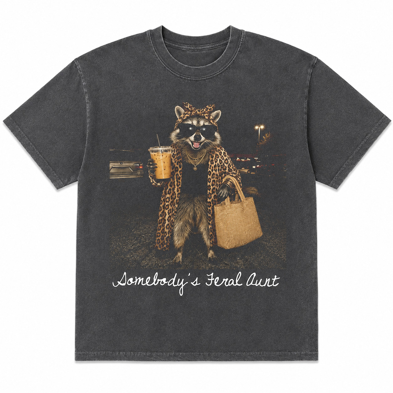 Somebody’s Feral Aunt Funny Raccoon Trash Panda Shirt