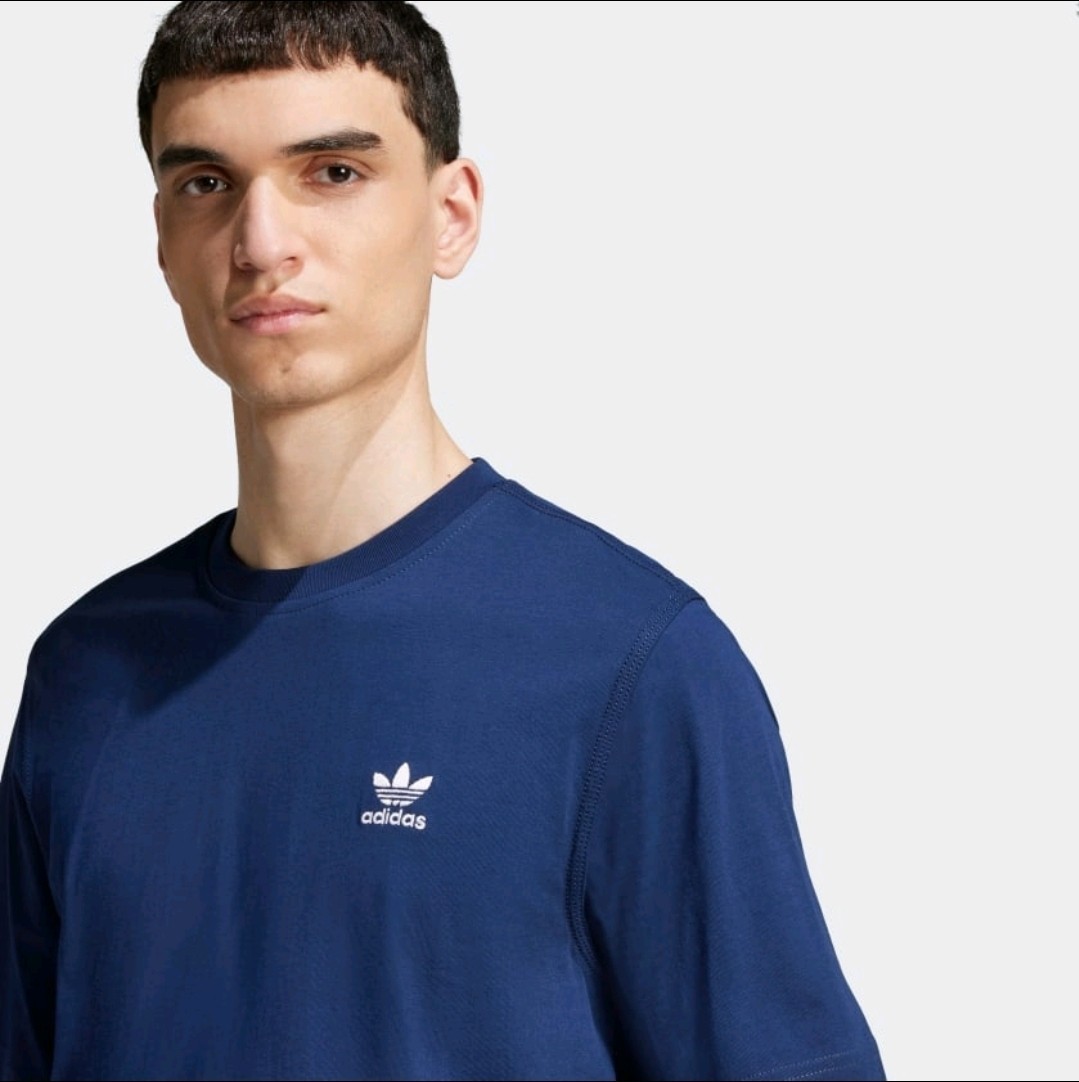 Adidas Men’s Blue Solid Trefoil Logo Crew Neck Short Sleeve T-Shirt Size L