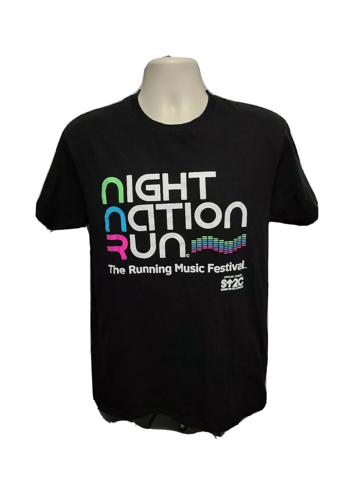 Night Nation Run The Running Music Festival Adult Medium Black TShirt