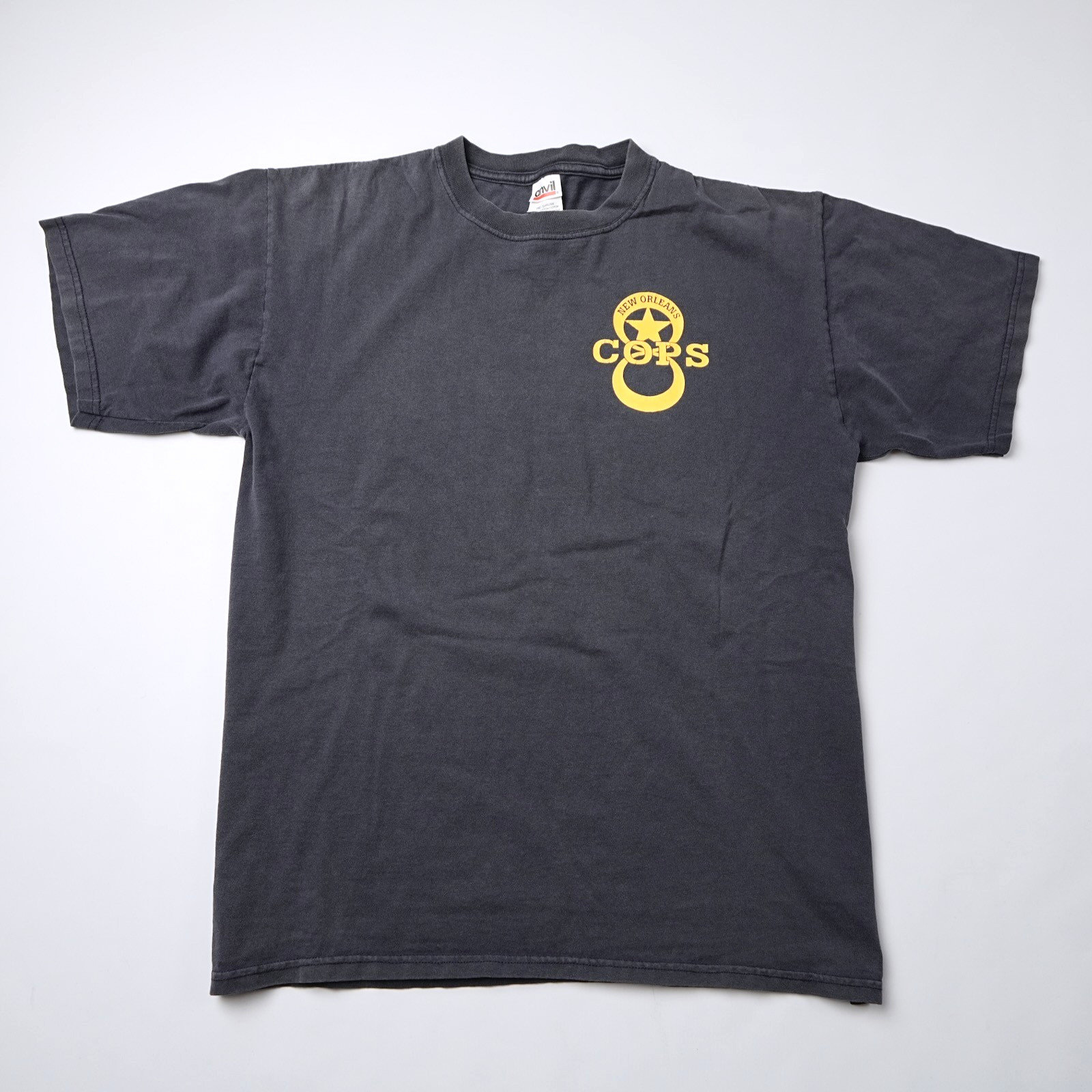 New Orleans COPS 8th District NOPD Police Support T-Shirt Mens Large Black Y2K