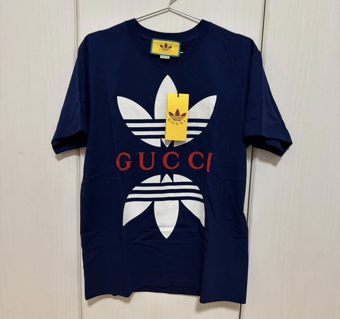 Gucci adidas Collaboration Trefoil Logo T-Shirt Navy Blue Size XXS NWT Japan