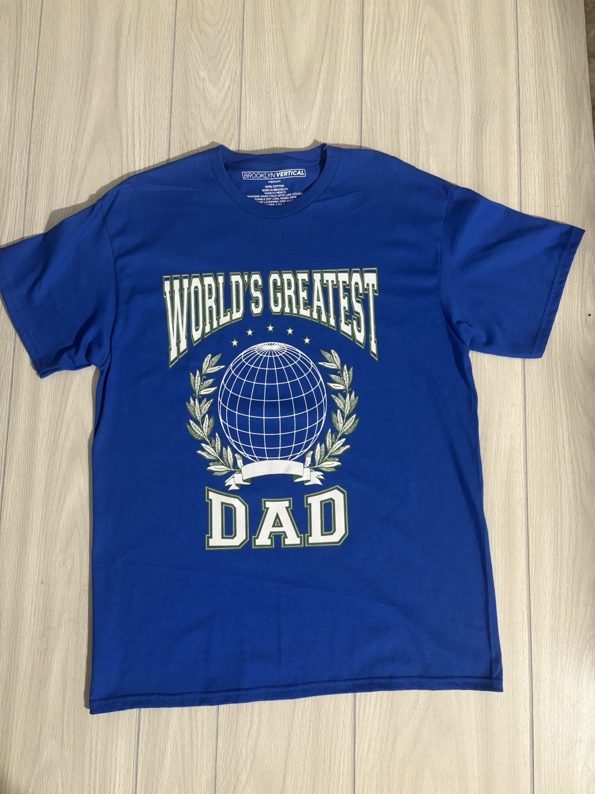 Mens -T Shirt Blue Brooklyn Vertical M