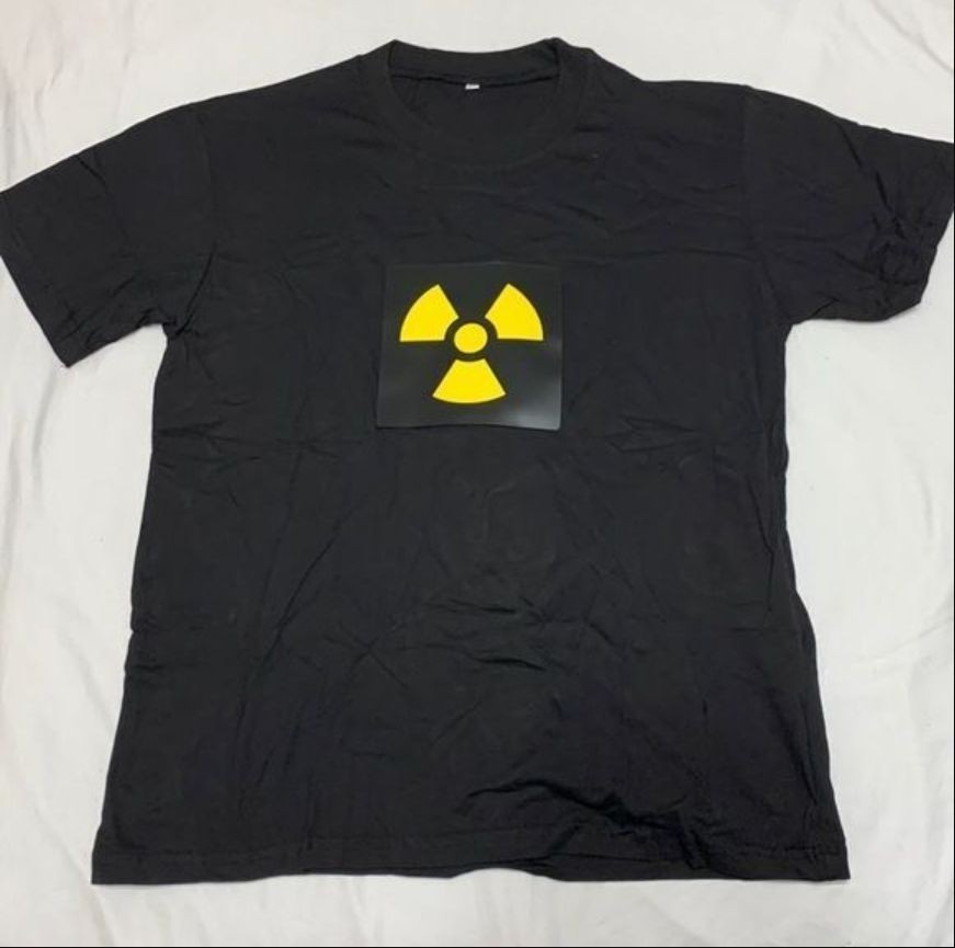 Hazardous EL Flashing Sound Activated LED Light Up Music Festival T-Shirt Large
