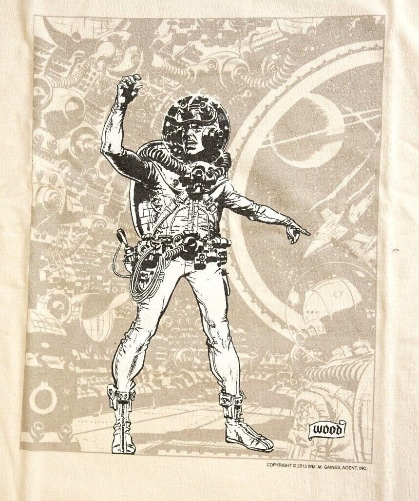Graphitti Designs, Wally Wood, Spaceman shirt, Tan, New, Sealed