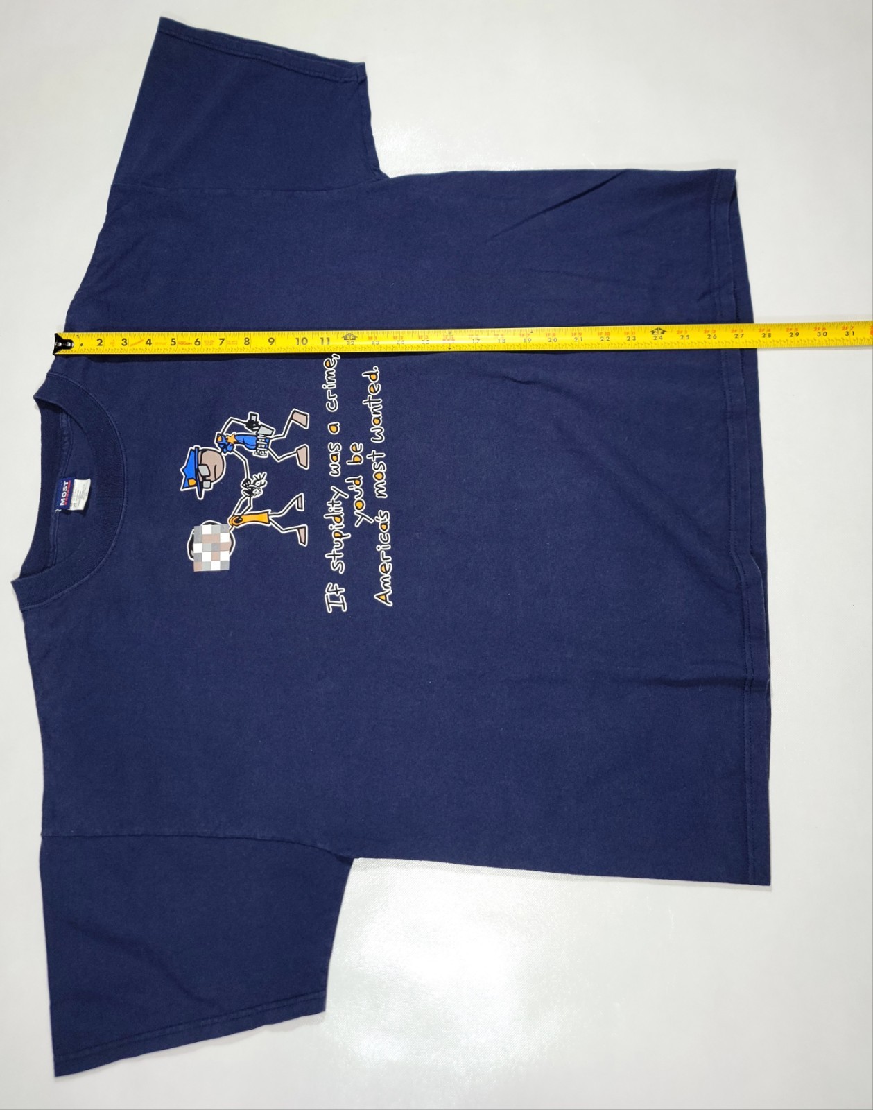 Most Men’s Navy Blue Criminal&Cop Stickman Graphic T-Shirt