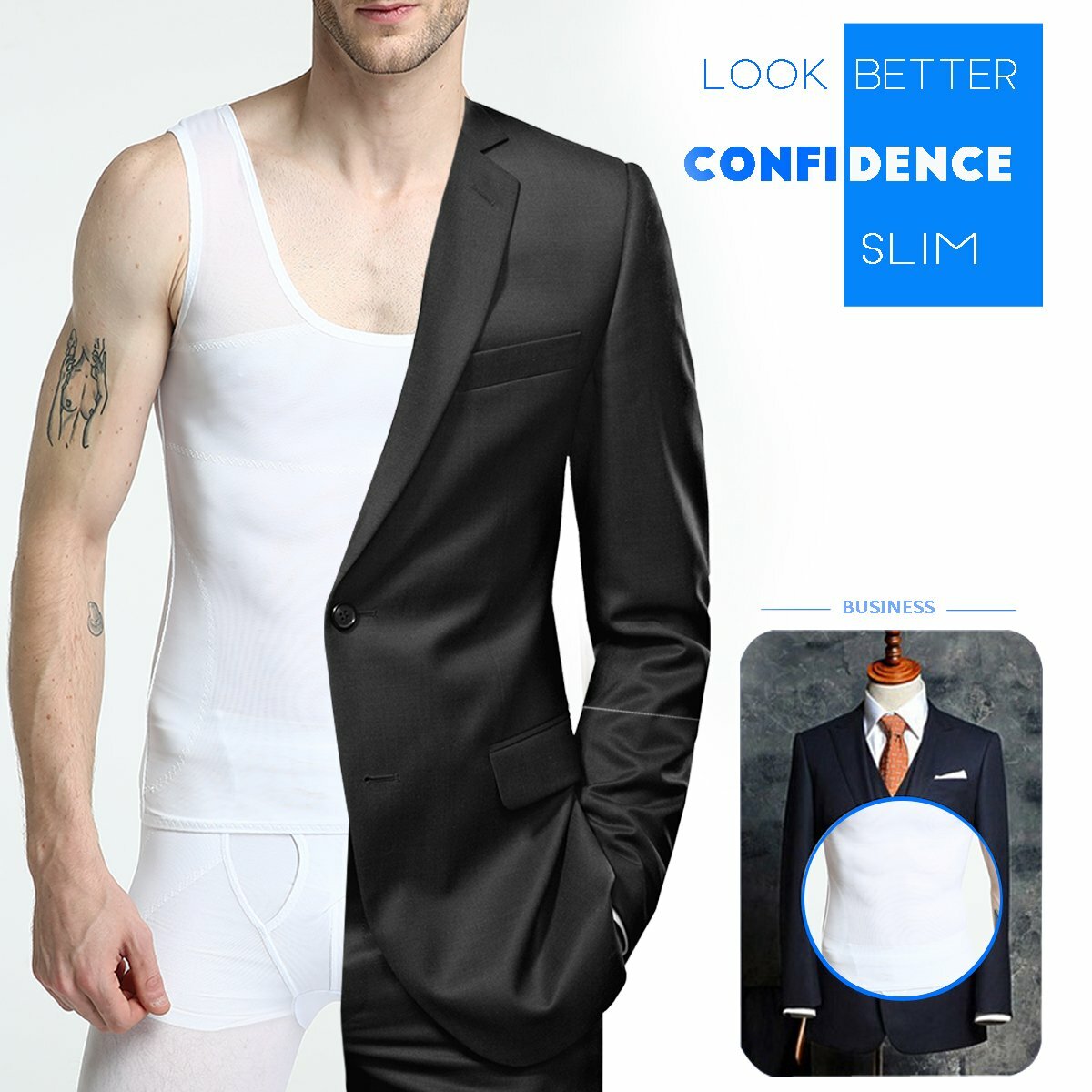 Men’s Slimming Body Shaper Vest Chest Compression Shirts Tank Gynecomastia Moobs
