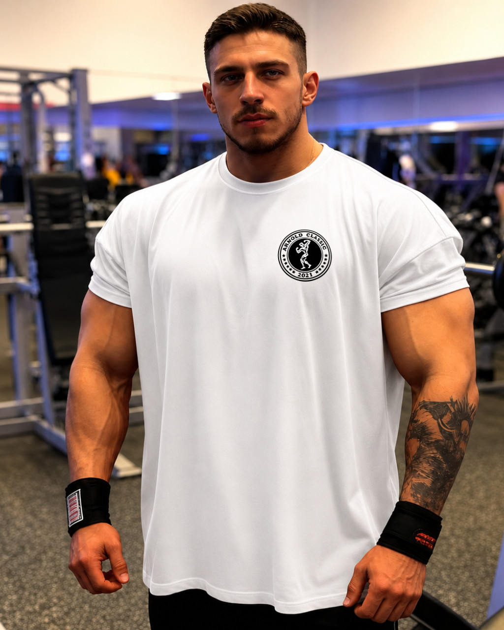 Men’s Sport Workout Oversized Cotton T-Shirt Graphic Streetwear Casual Tee