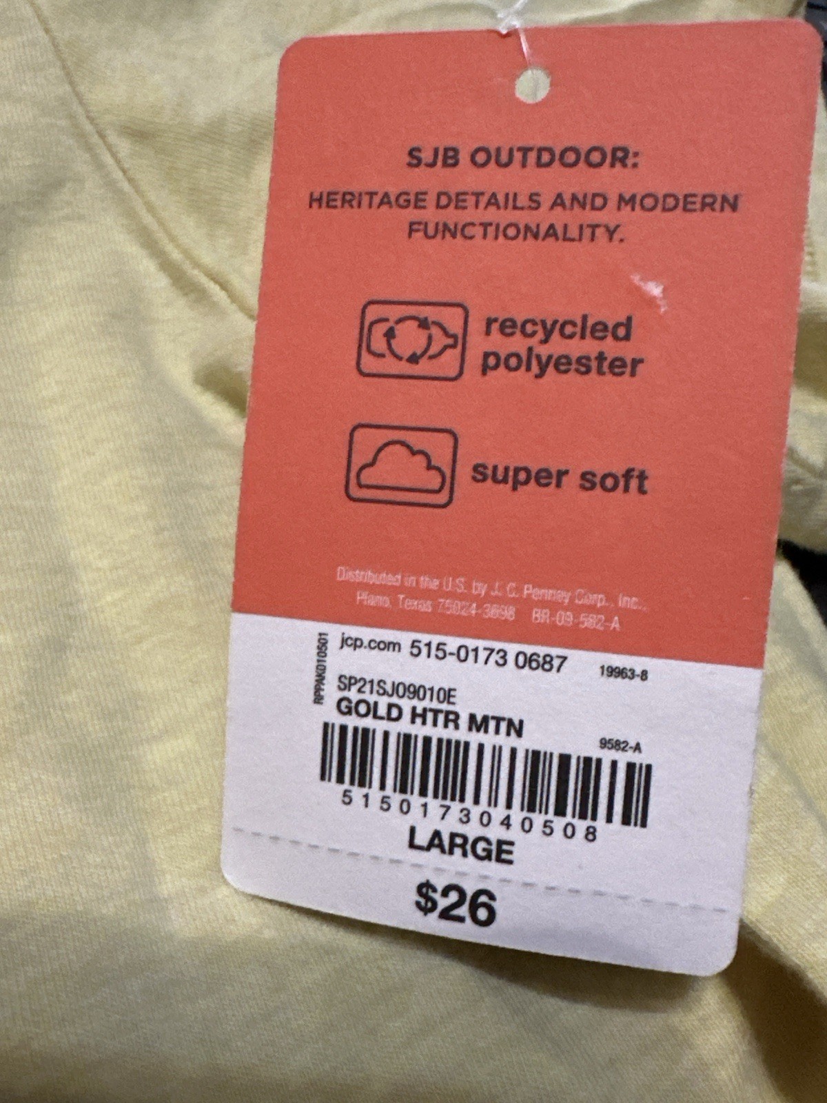 St. John’s Bay Outdoor SOFT T-Shirt Mens Large Gold Heather Mountain New