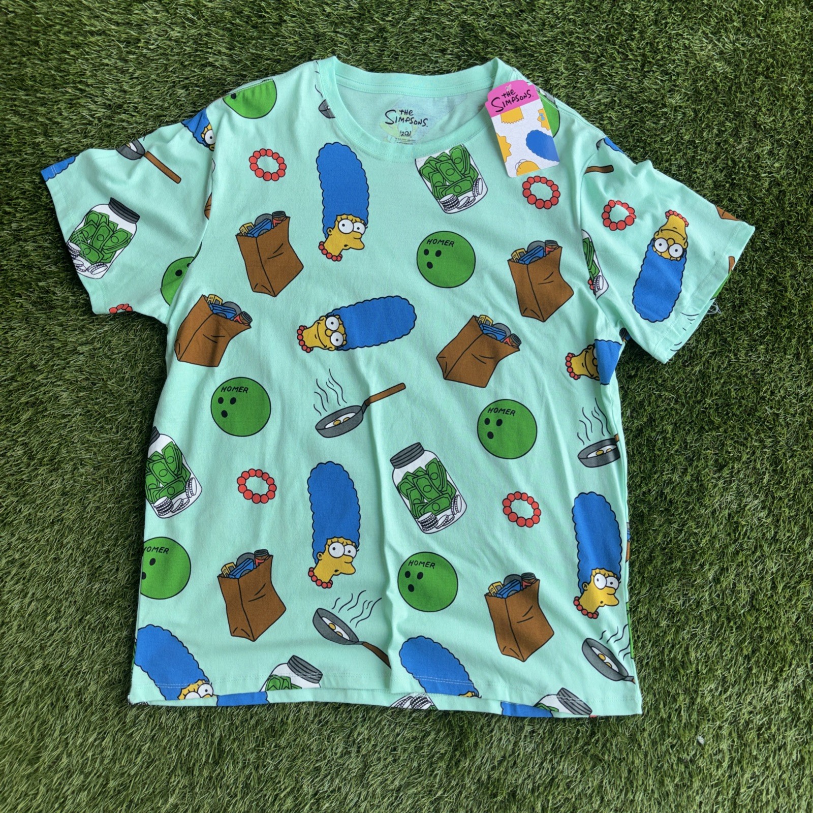 THE SIMPSONS Men’s All Over Print Tee Shirt Size Large NWT