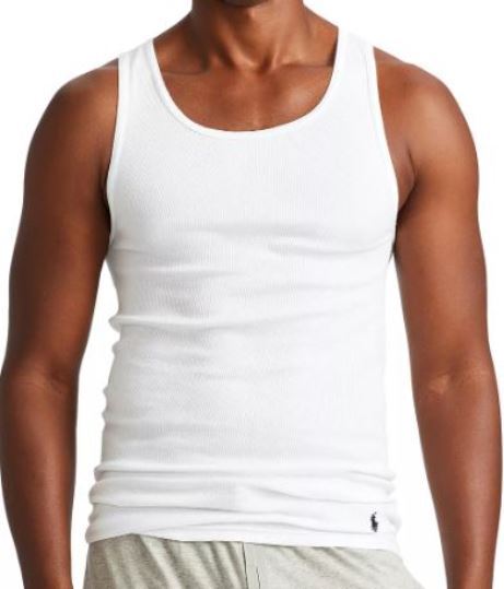 3 GENUINE POLO RALPH LAUREN COTTON WHITE TANKS T-SHIRTS UNDERSHIRTS S M L XL XXL