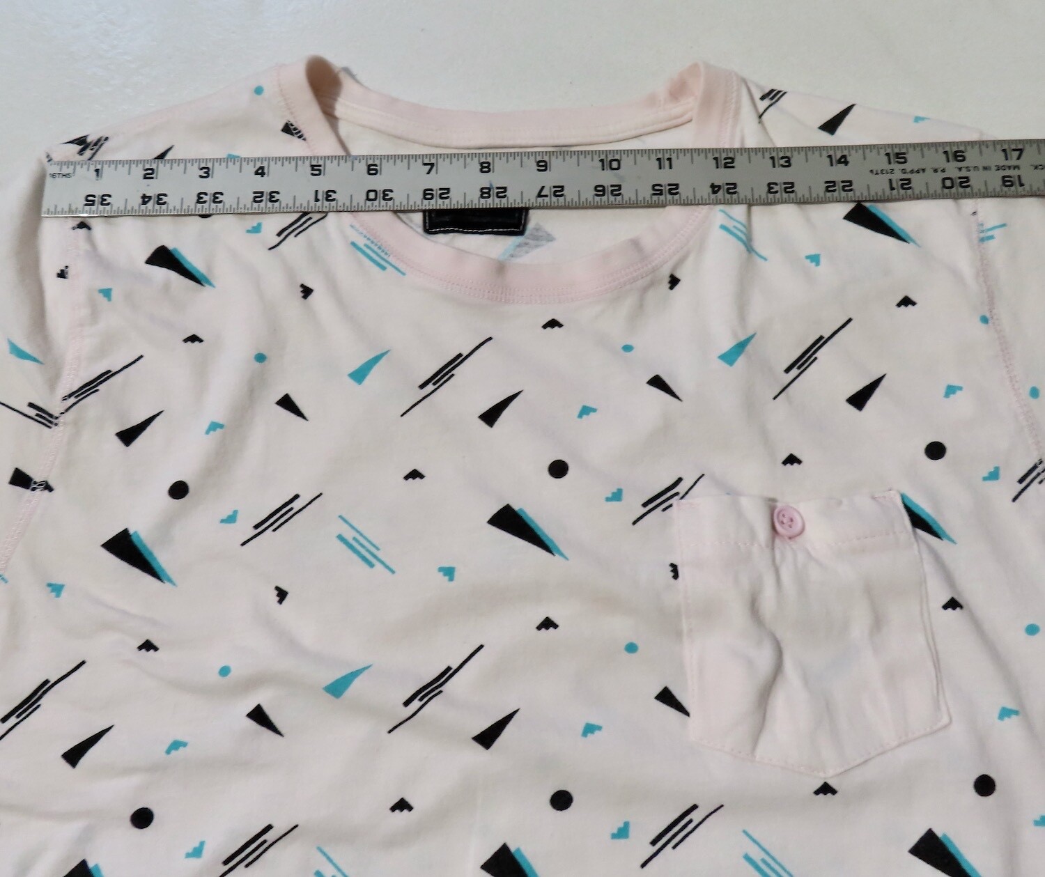 Creative Destruction Shirt Mens Large Pink Geometric Pocket Casual Preppy City