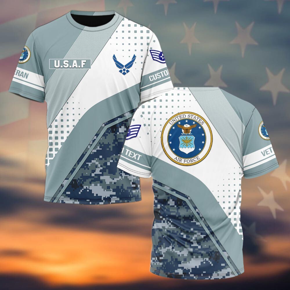 Customized US Air Force Veteran Military All Over Printed 3D shirt Size S-5XL