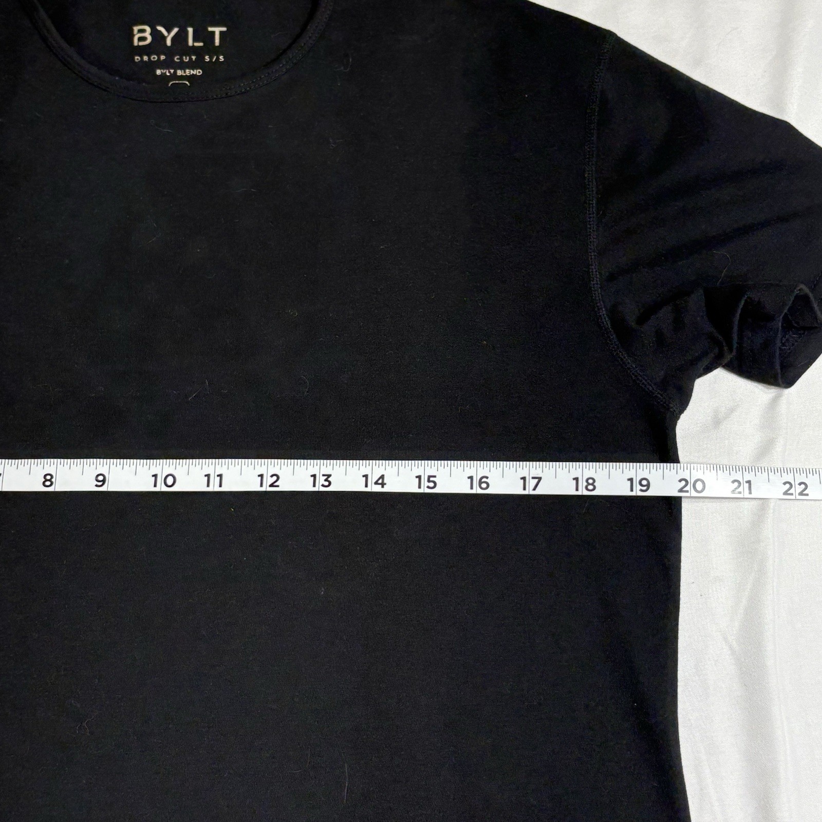 BYLT Drop Cut Short Sleeve T-Shirt Black Mens Size M Premium Basics Athletic Fit