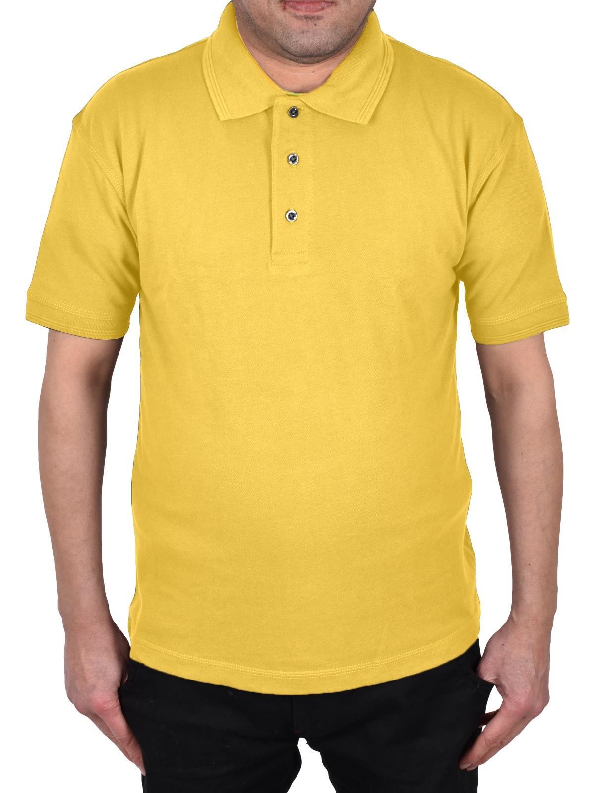 Mens Polo Shirt Heavy Work T Shirts Short Sleeve Two Tone Tee Sizes S-6XL