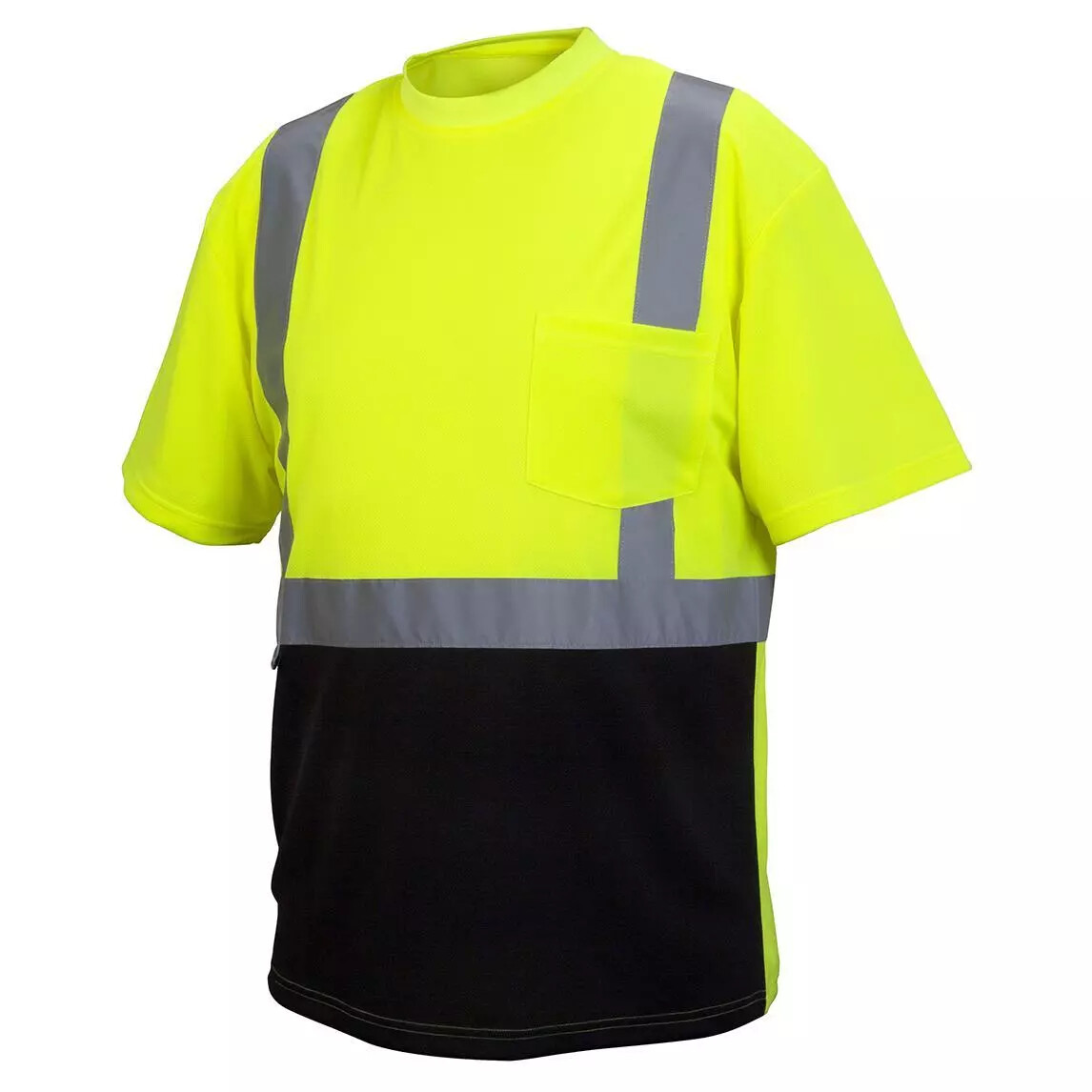 High Visibility ANSI Class 2 Hi Vis Reflective Tape Road Work Safety T Shirt