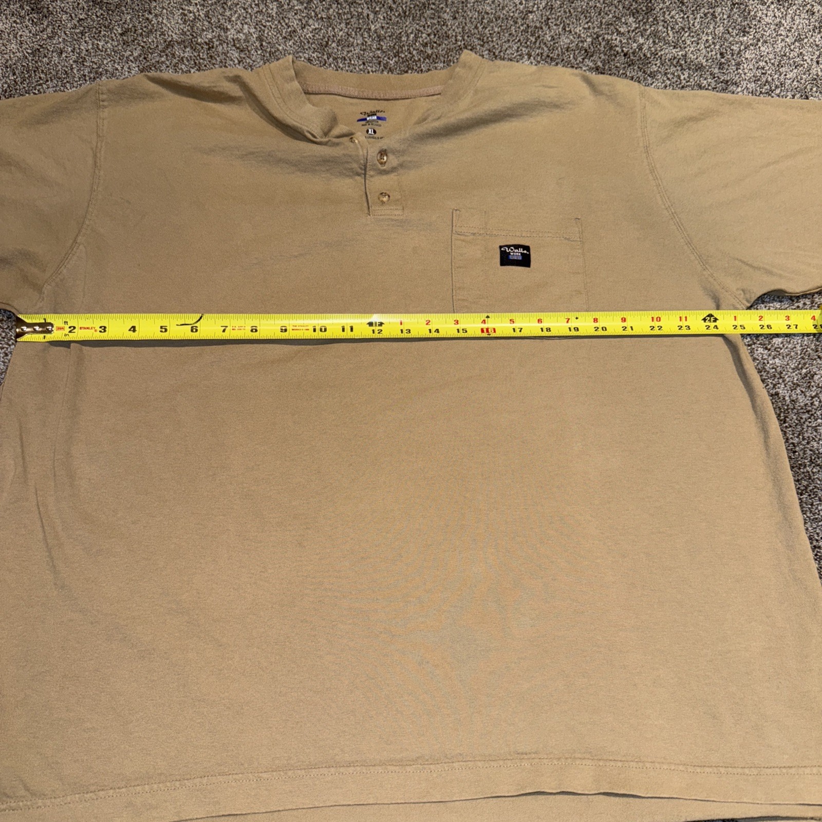 Walls Work Wear T-shirt Tan XL Basic Comfort Casual Streetwear Classic