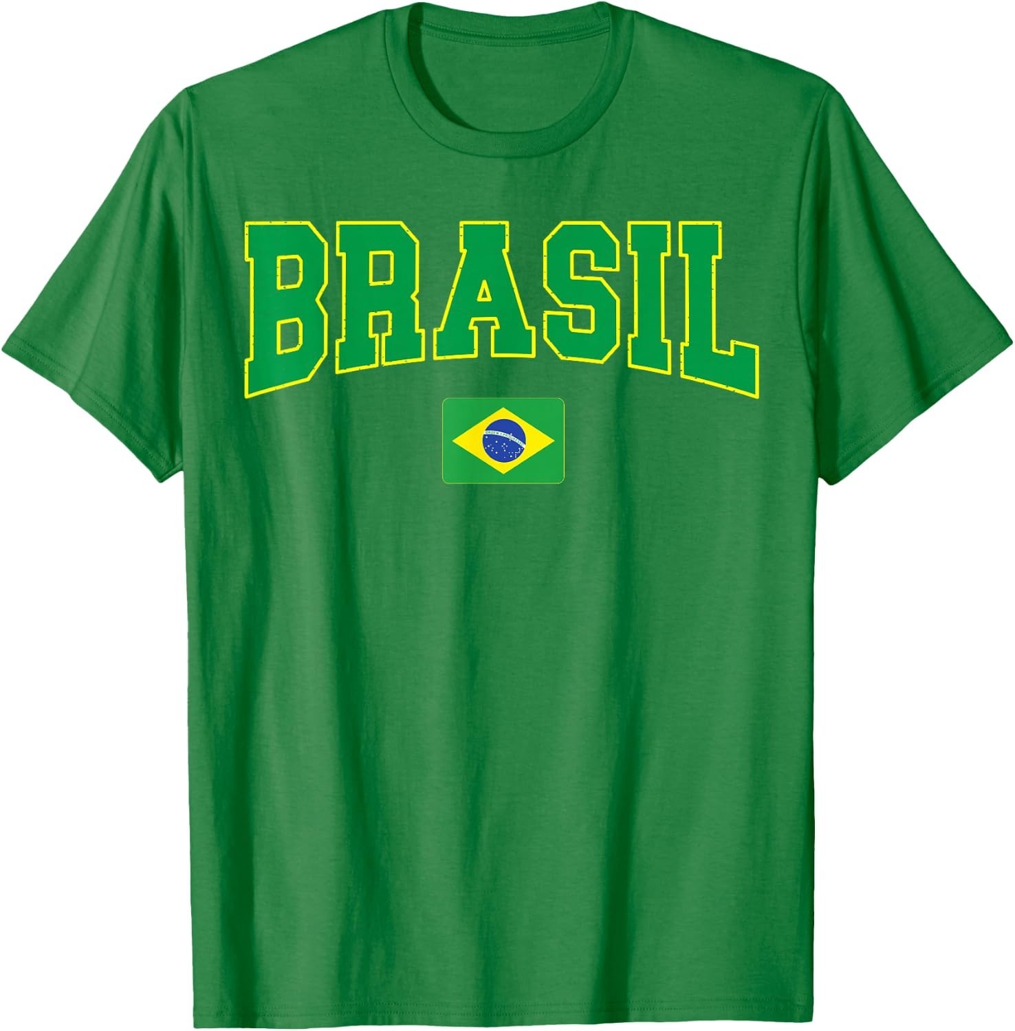 Brazil Flag T Shirt Yellow Green Proud Brazilian Men Women Unisex Soccer Tee